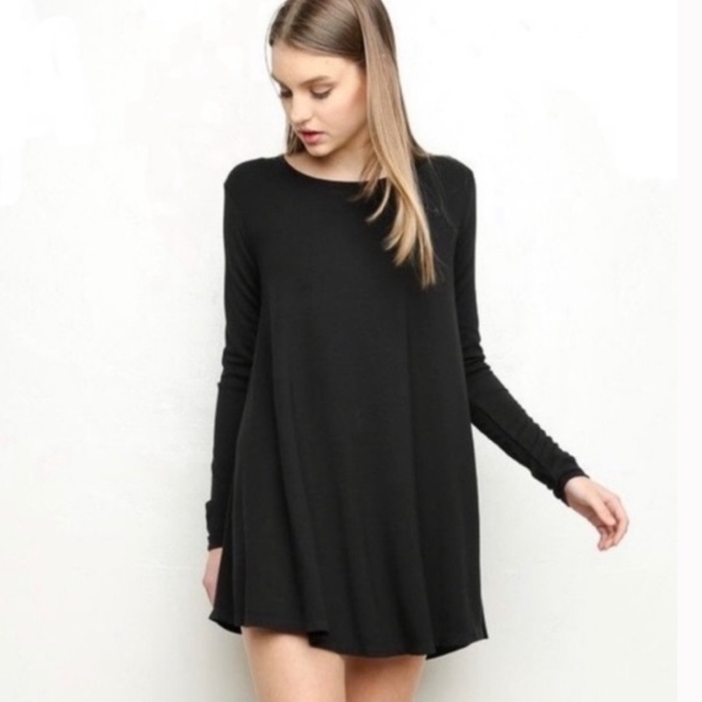 Brandy Melville Black Long Sleeve Dress